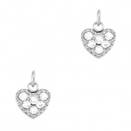 Stainless steel charms heart Silver