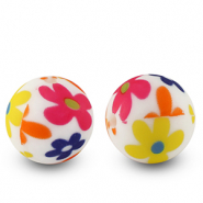 silicone beads 15mm flower Multicolor