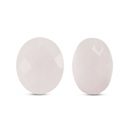 Natural stone charms Rose Quartz oval Light Pink