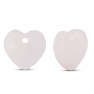 Natural stone charms Rose Quartz heart Light Pink