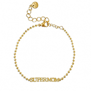 Stainless steel bracelets ''SUPERMOM'' Gold