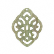 Resin pendants rhombus baroque Ash Grey-Green