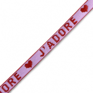 Ribbon text "j'adore" Purple-Warm Red