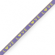 Ribbon text "love" Lavender purple