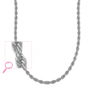 Stainless steel necklaces twisted Silver