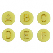 Acrylic letter beads mix Yellow-Gold