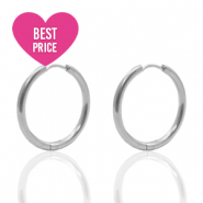 Stainless Steel earrings creole 19mm Silver