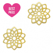 Stainless steel charms/connector flower Gold