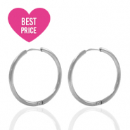 Stainless steel earrings creole 20mm Silver