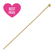 Stainless steel findings headpins 40mm Gold