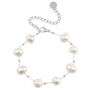 Stainless steel bracelets pearls Silver