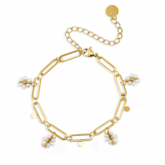 Stainless steel bracelets pearls Gold