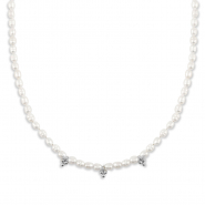 Stainless steel necklaces pearls Silver