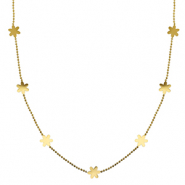 Stainless steel necklaces flower Gold