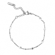 Stainless steel bracelets flower Silver