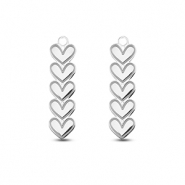 Stainless steel charms heart Silver