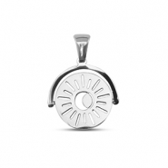 Stainless steel charms rotate sun Silver
