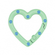 Colourful jewellery findings key chain heart Green-Blue