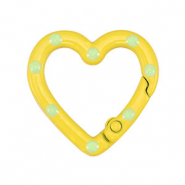 Colourful jewellery findings key chain heart Yellow-Green