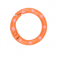 Colourful jewellery findings key chain ring Orange-Pink