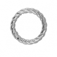 Jewellery findings key chain ring twisted Silver