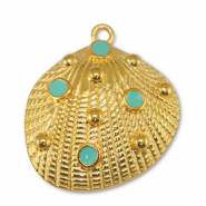 DQ European metal charms shell Veraman Blue-Gold (nickel free)