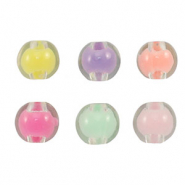 Acrylic beads round heart Multicolor