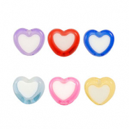 Acrylic beads heart Multicolor