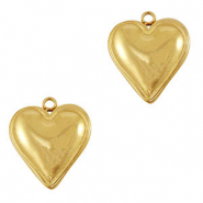 Stainless steel charms heart Gold