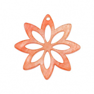 Resin pendants flower Coral Red