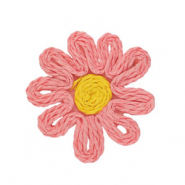Raffia pendants flower 50mm Light Pink