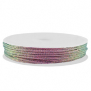 Macram&eacute; bead cord braided 1mm Purple Metallic
