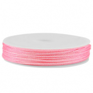 Macram&eacute; bead cord braided 1mm Pink Metallic
