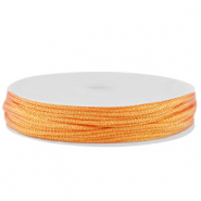 Macram&eacute; bead cord braided 1mm Orange Metallic