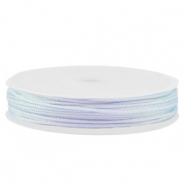 Macram&eacute; bead cord braided 1mm Light Blue-Purple Metallic