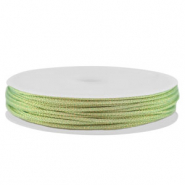 Macram&eacute; bead cord braided 1mm Light Green-Gold Metallic