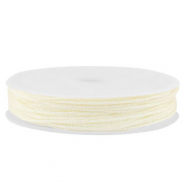 Macram&eacute; bead cord braided 1mm Off White Metallic