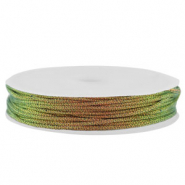 Macram&eacute; bead cord braided 0,8mm Multicolour-Orange Green Metallic