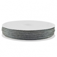 Macram&eacute; bead cord braided 0,8mm Dark Grey-Silver Metallic
