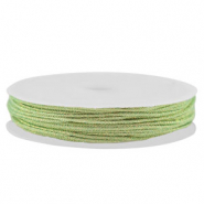 Macram&eacute; bead cord braided 0,8mm Light Green-Gold Metallic