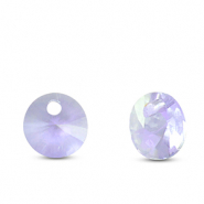 Crystal glass charms round Light Purple