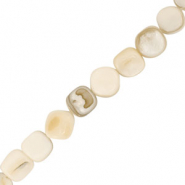 Shell beads square White-Sand Brown