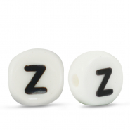 Letter beads ceramic Z White-Black