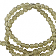 Natural stone beads 4mm faceted polished Olive Green