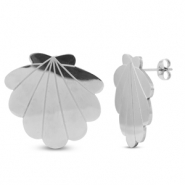 Stainless steel earrings / earpins shell Silver