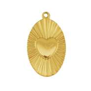Stainless steel charms heart Gold