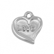 Stainless steel charms heart Silver