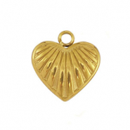 Stainless steel charms heart Gold