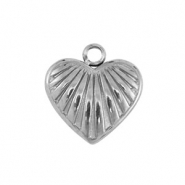 Stainless steel charms heart Silver