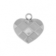 Stainless steel charms heart Silver